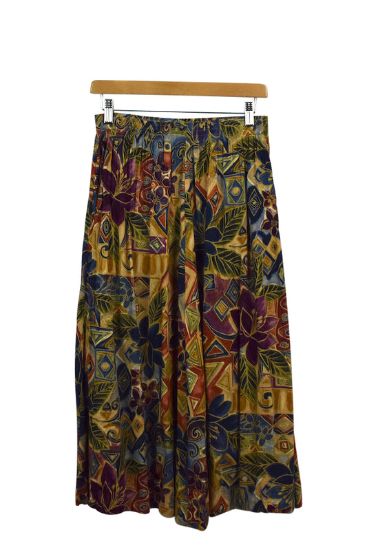 80s/90s Abstract Shape Floral Print Skirt
