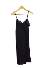 Load image into Gallery viewer, Black Lace-Detailed Slip Dress
