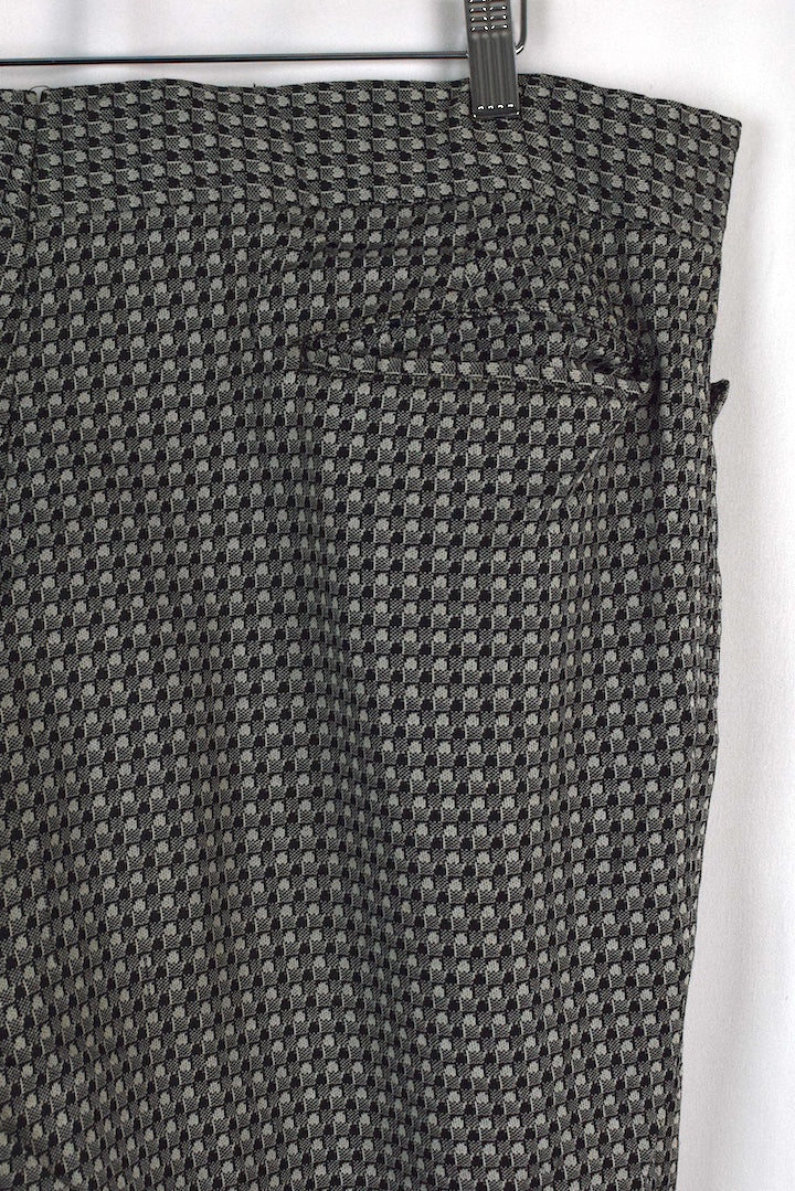 Grey Houndstooth Print Dress Pants