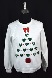 80s/90s Love Heart Christmas Tree Sweatshirt