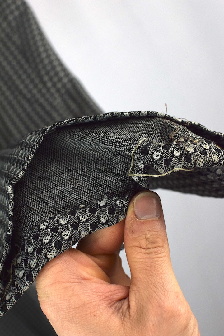 Grey Houndstooth Print Dress Pants