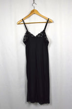 Load image into Gallery viewer, Black Lace-Detailed Slip Dress
