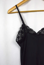 Load image into Gallery viewer, Black Lace-Detailed Slip Dress
