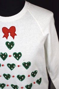 80s/90s Love Heart Christmas Tree Sweatshirt