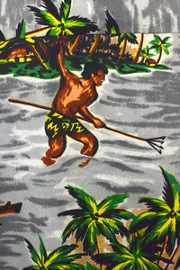 Vintage Tropical Island Print Hawaiian Shirt