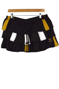 Reworked Adidas Brand Tiered Mini Skirt