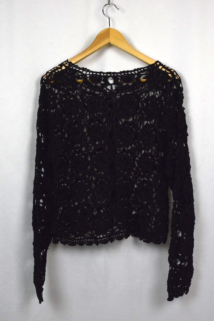 Crochet Lace Button-Up Top