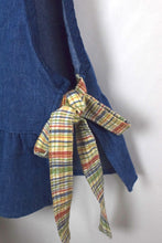 Load image into Gallery viewer, Reworked Denim Christmas Baby Doll Top
