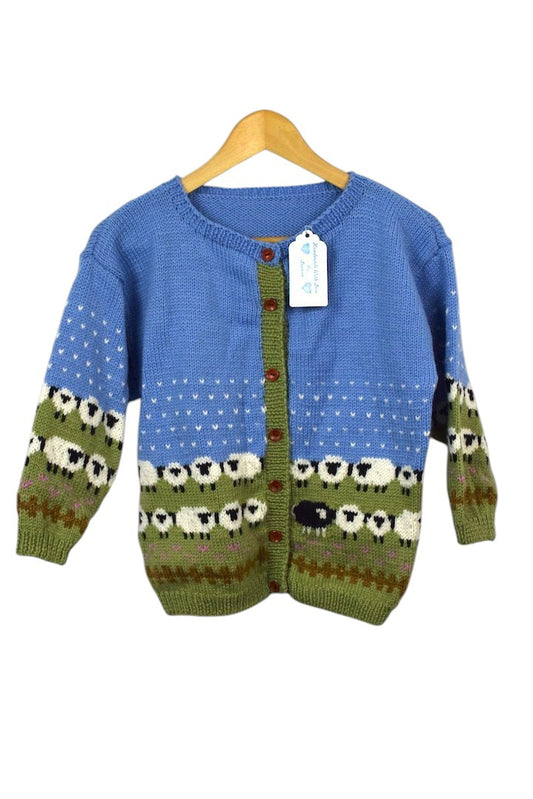 Hand-Knitted Children's Sheep Cardigan