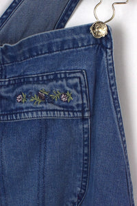 Floral Print Denim Overalls