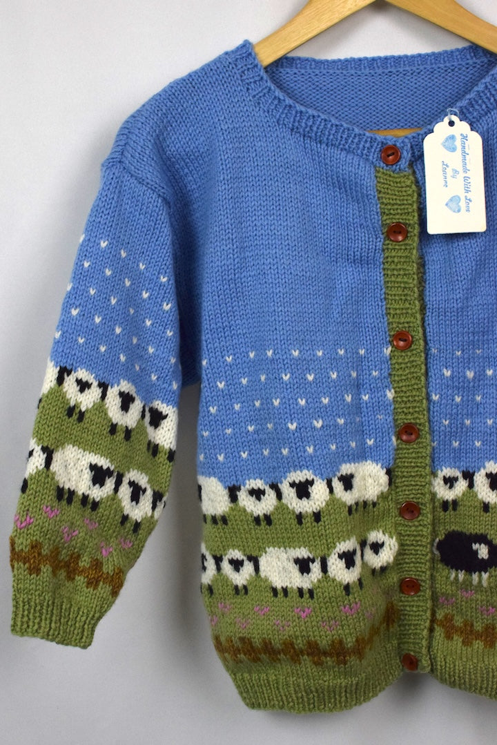 Hand-Knitted Children's Sheep Cardigan