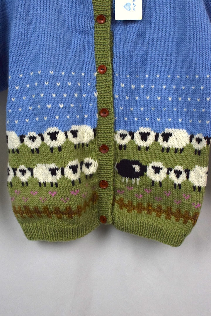 Hand-Knitted Children's Sheep Cardigan