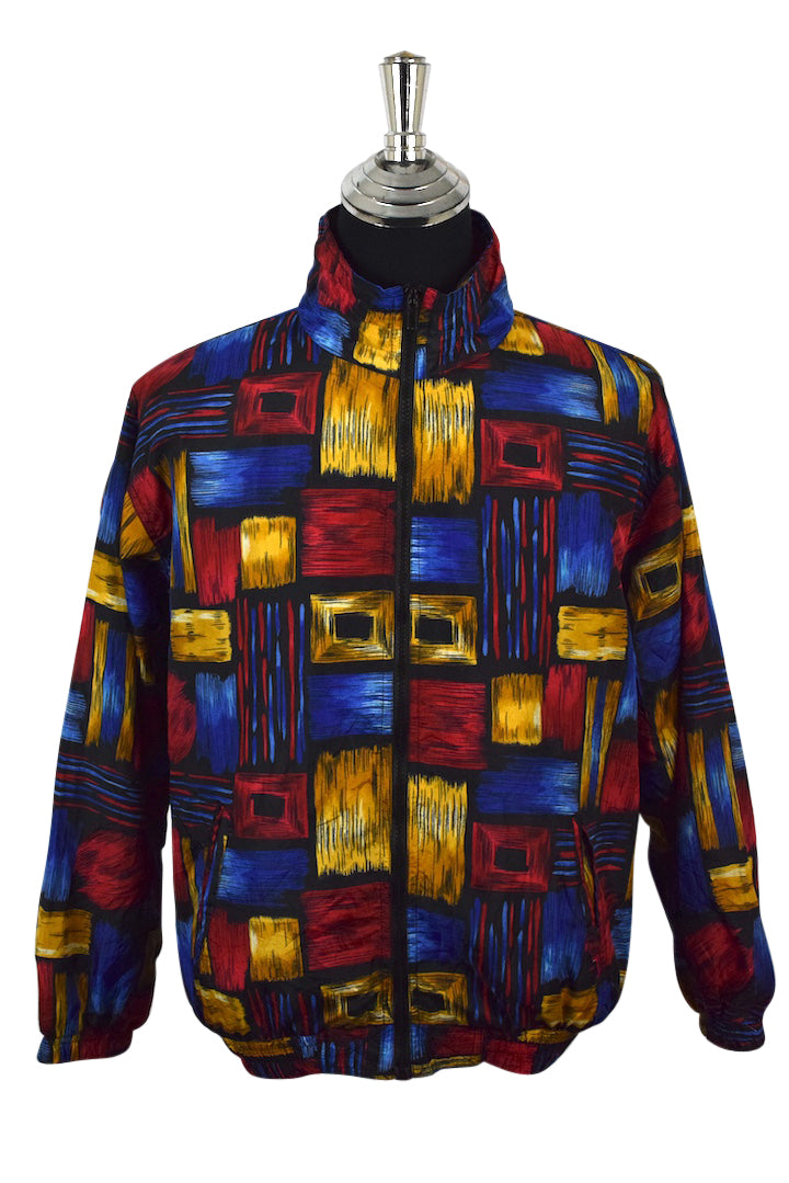 Colourful Abstract Shape Print Spray Jacket