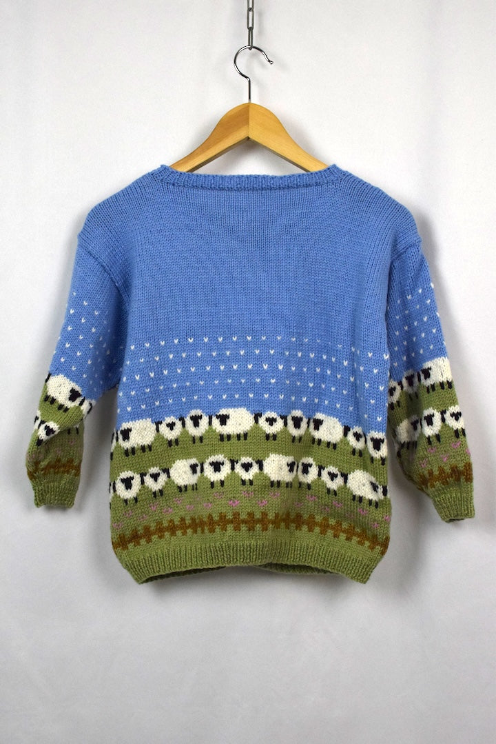 Hand-Knitted Children's Sheep Cardigan