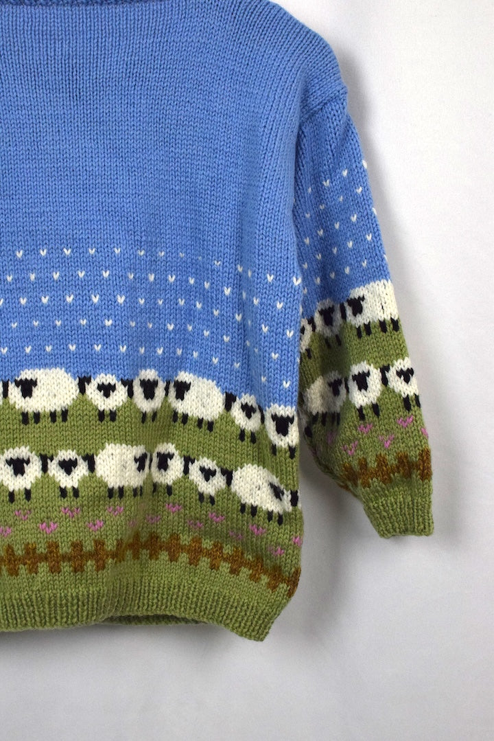Hand-Knitted Children's Sheep Cardigan