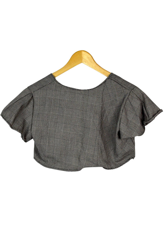 Reworked Checkered Tie Up Top