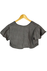 Reworked Checkered Tie Up Top