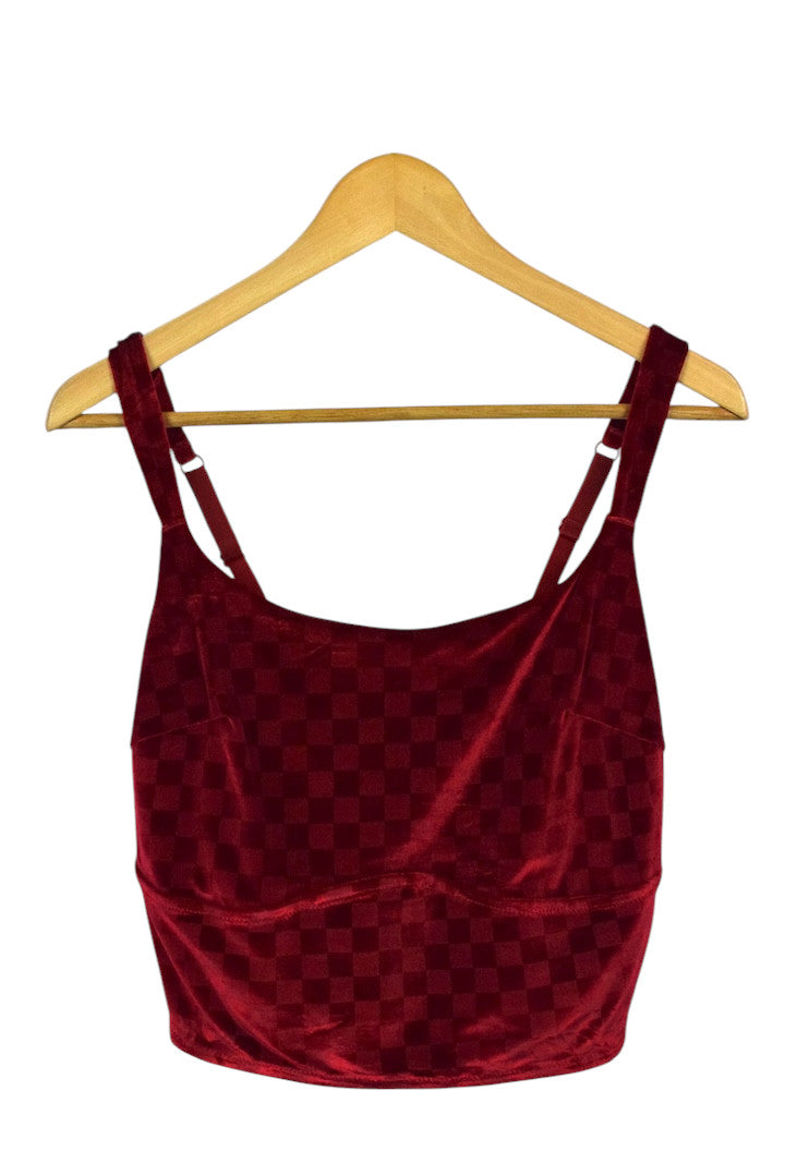 Velour Crop Singlet Top