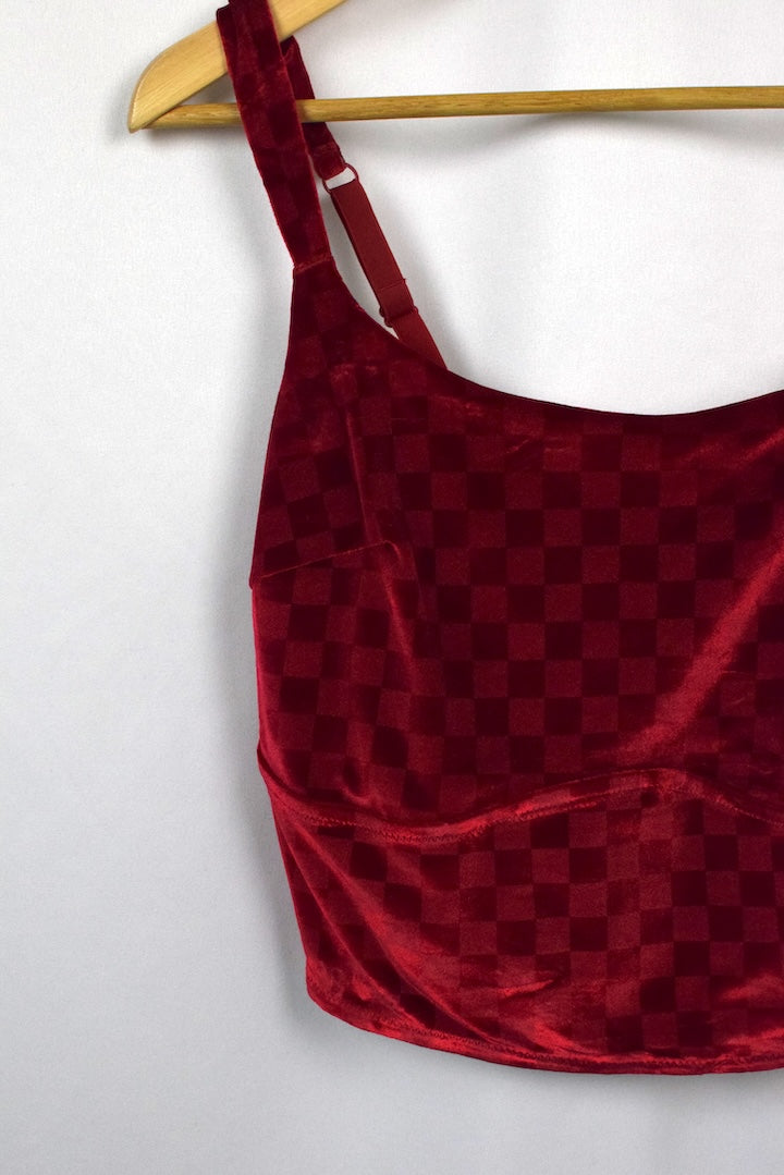 Velour Crop Singlet Top