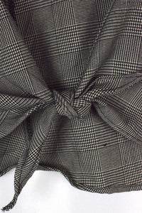 Reworked Checkered Tie Up Top