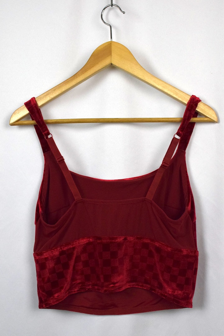 Velour Crop Singlet Top