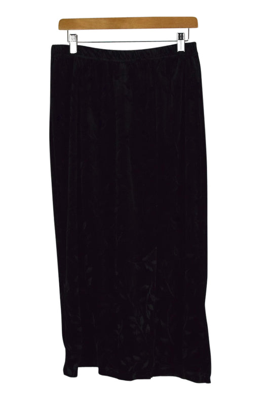 Black Leaf Print Skirt