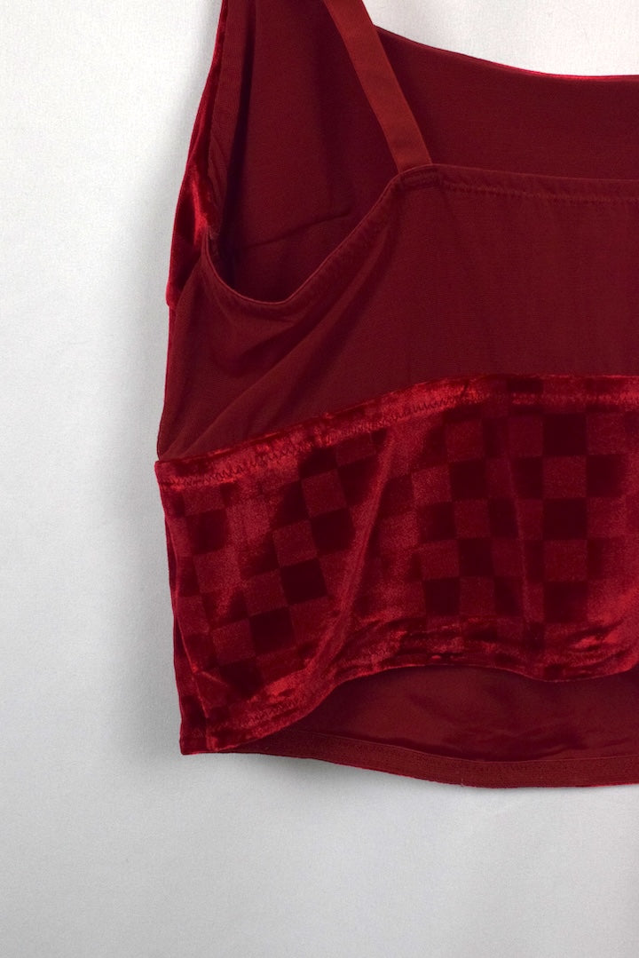 Velour Crop Singlet Top