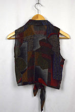 Load image into Gallery viewer, Reworked Abstract Print Tie Up Top
