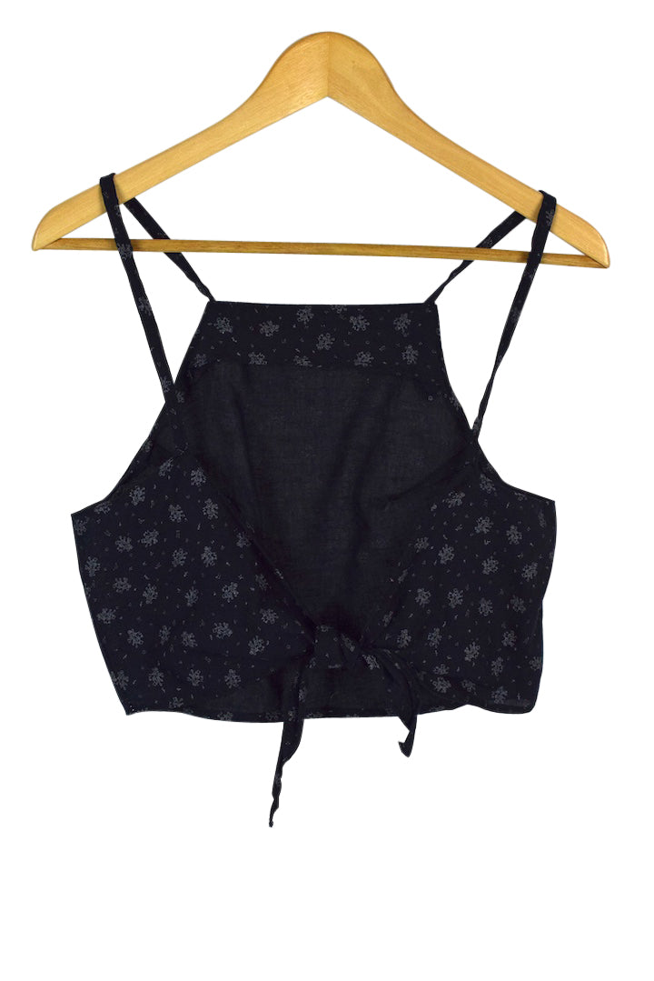 Reworked Floral Print Tie Up Top