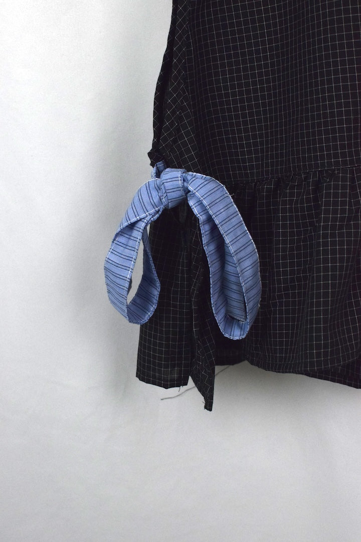Reworked Checkered Babydoll Top