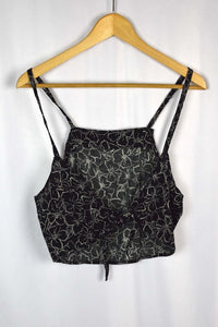 Reworked Floral Print Tie Up Top