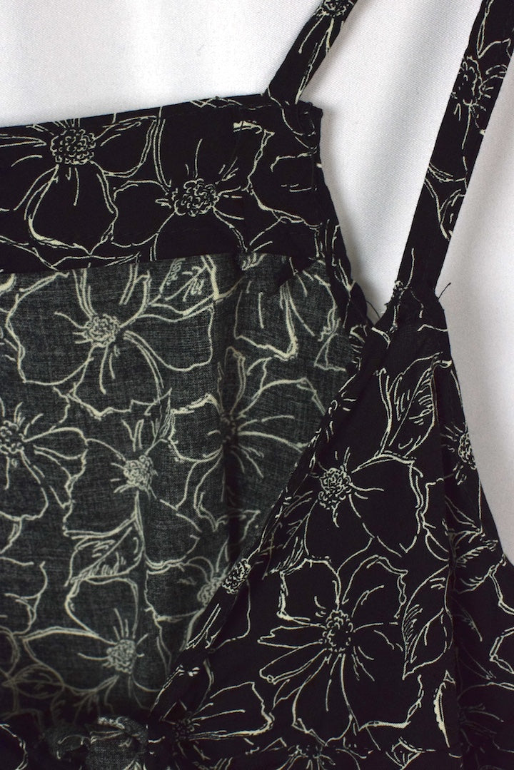 Reworked Floral Print Tie Up Top