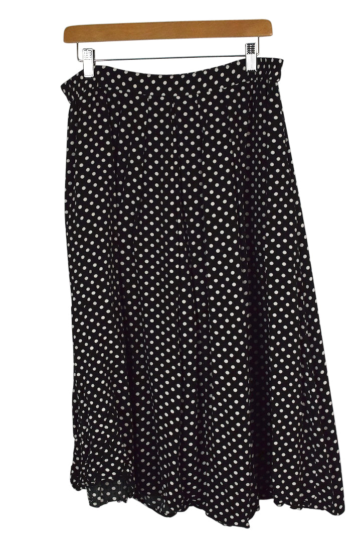 White Polka Dot Print Skirt