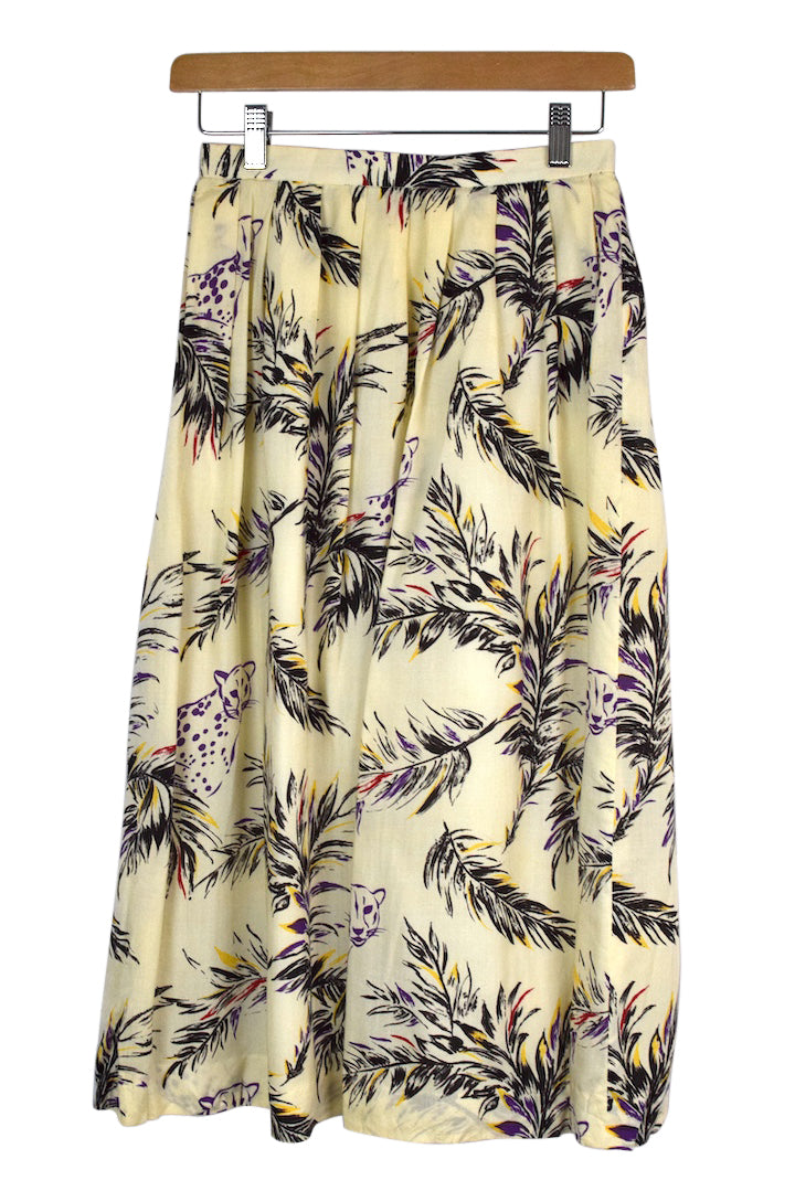 Reworked Purple Cheetah Print Skirt