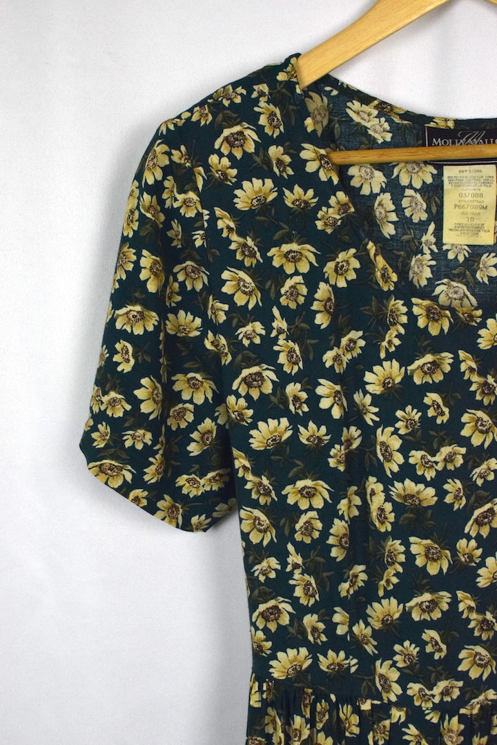 80s floral Print Dress