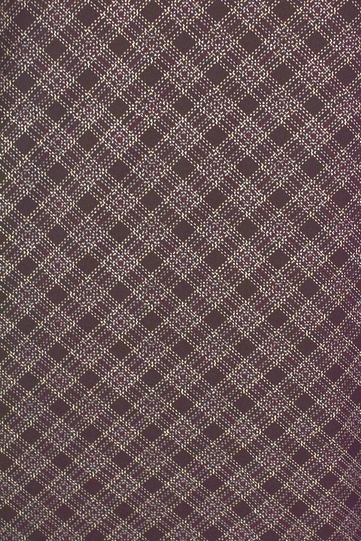 Brown Checkered Pattern Dress