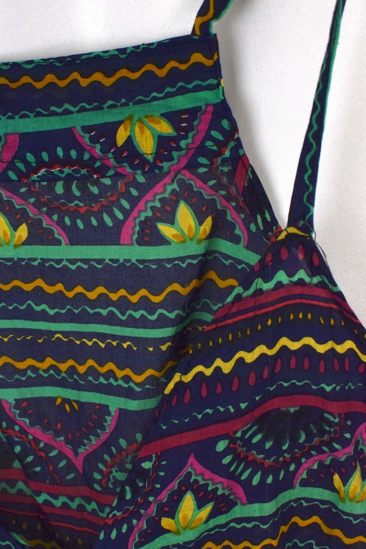 Reworked Colourful Abstract Tie Up Top