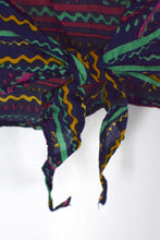 Load image into Gallery viewer, Reworked Colourful Abstract Tie Up Top
