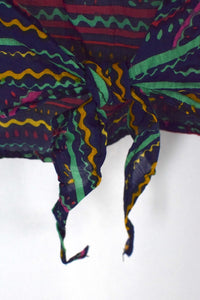 Reworked Colourful Abstract Tie Up Top