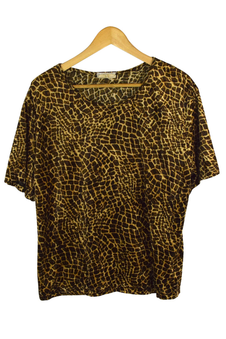 Giraffe Print Velvet Top