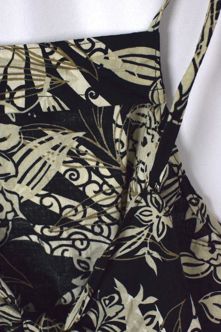 Reworked Leaf Floral Print Tie Up Top