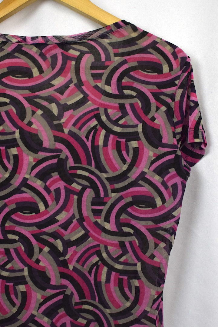 90s/00s Abstract Print Top
