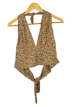 Load image into Gallery viewer, Reworked Animal Print Tie Up Top
