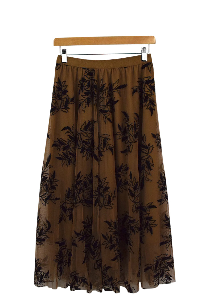 NEW Mesh Leaf Pattern Skirt