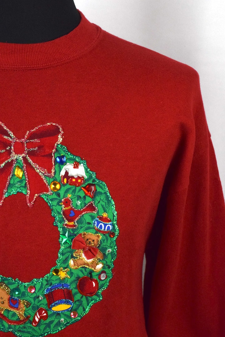 80s/90s Christmas Wreath Sweatshirt