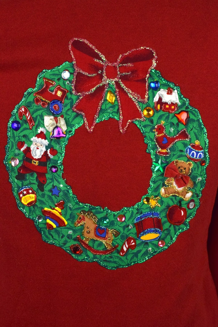 80s/90s Christmas Wreath Sweatshirt
