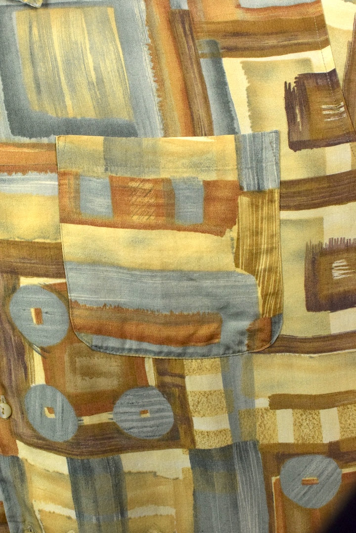 Ex-Club Brand Abstract Print Shirt