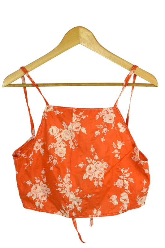 Reworked Orange Tie-Up Top