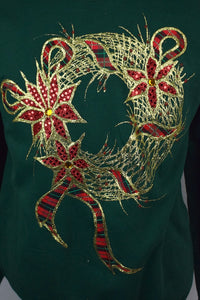 80s/90s Gold Christmas Wreath Sweatshirt
