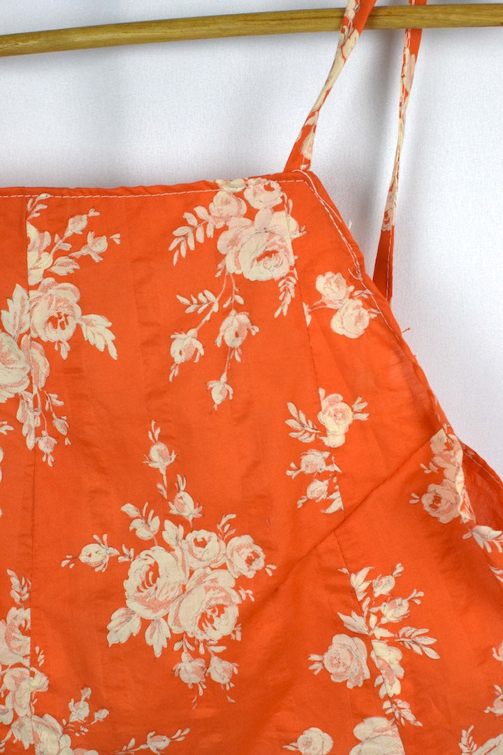 Reworked Orange Tie-Up Top